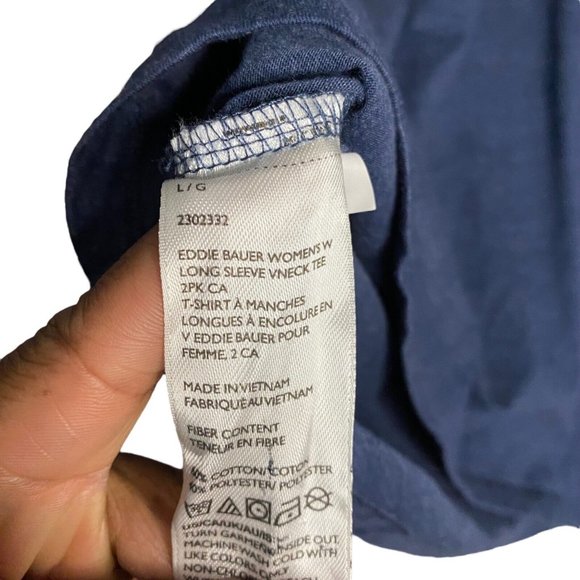 Eddie Bauer Women's Heather Blue Long Sleeve Knit Top - Picture 6 of 8